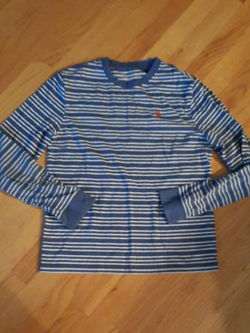 U.S. Polo Assn. Blue & White Striped Long-Sleeve Tee